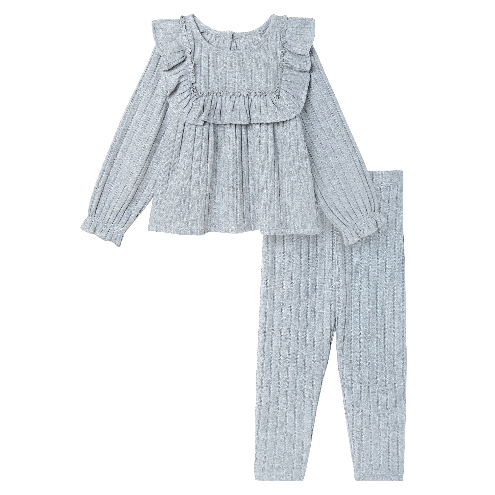 Modern Moments by Gerber Toddler Girl Ruffle Top and Pant Set, Sizes 12M-5T | Walmart (US)