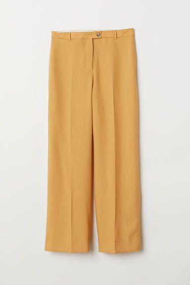 H & M - Wide-leg Pants - Yellow | H&M (US + CA)