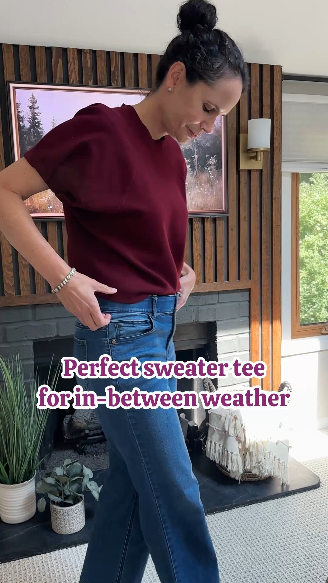 This is THE piece to add to your wardrobe this fall. I’m in love with this short sleeve sweater tee. It’s the perfect piece to dress up for a date night, or dress down for picking up the kids from school. It comes in five colors and it definitely a step up from your typical tee shirt. 

Here I paired it with wide leg cropped jeans and comfy suede clogs for an early fall look.

I’m 5’8” / 135 lbs and wearing a size small in the shirt (I think it runs a bit large) 6 in the jeans (they also run large as I’m usually an 8), and a 10 in the clogs (true to size). 

#LTKFindsUnder50 #LTKSeasonal #LTKOver40