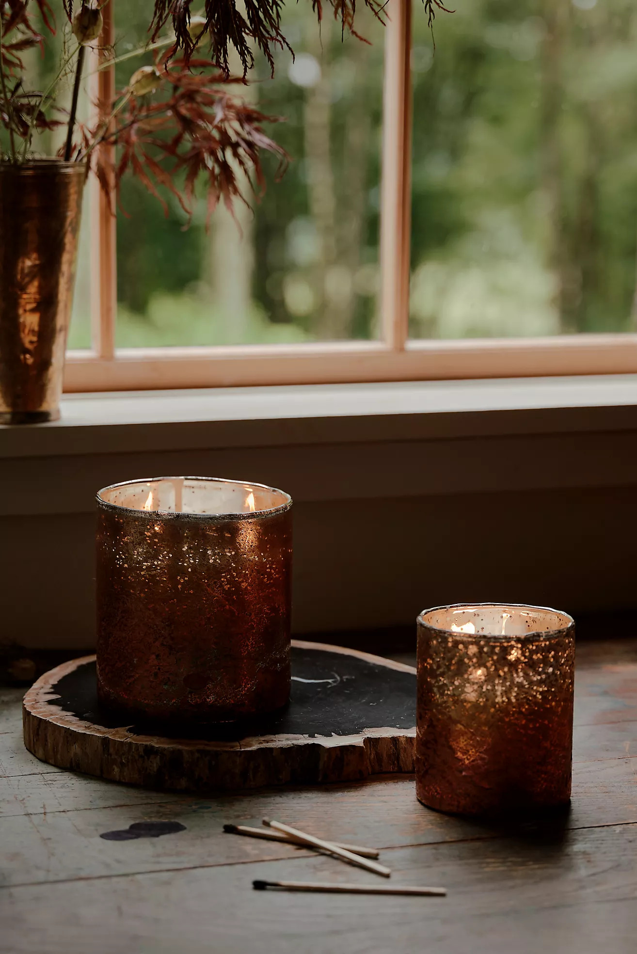 Linnea Metallic Ombre Candle, Harvest Pumpkin | Anthropologie (US)