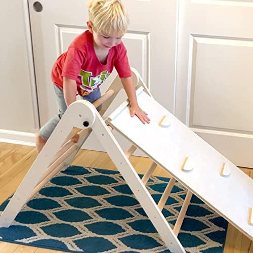 Foldable Wooden Climbing Triangle with Sliding Ramp, 2 in 1 Pikler Triangle Climbing Toys for Tod... | Amazon (US)