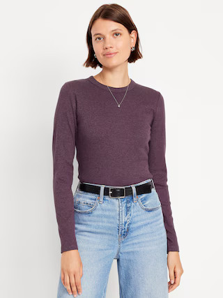Snug Long-Sleeve Crew-Neck T-Shirt | Old Navy (US)
