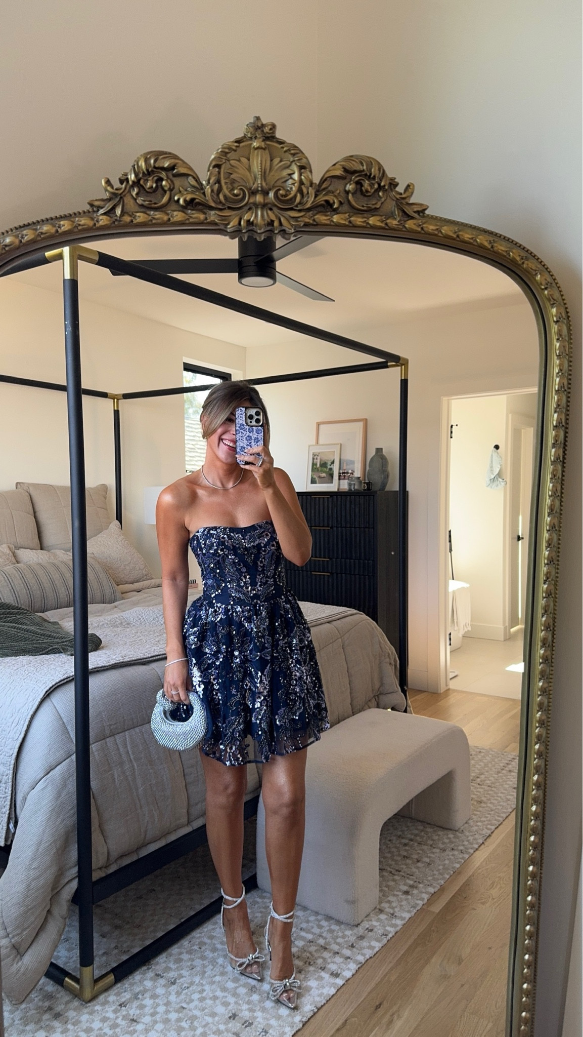 Blue strapless sequin mini dress fall wedding guest dress formal event cocktail dress

Wearing my usual small 

Electric picks code: emerson20

#LTKParties #LTKWedding #LTKStyleTip
