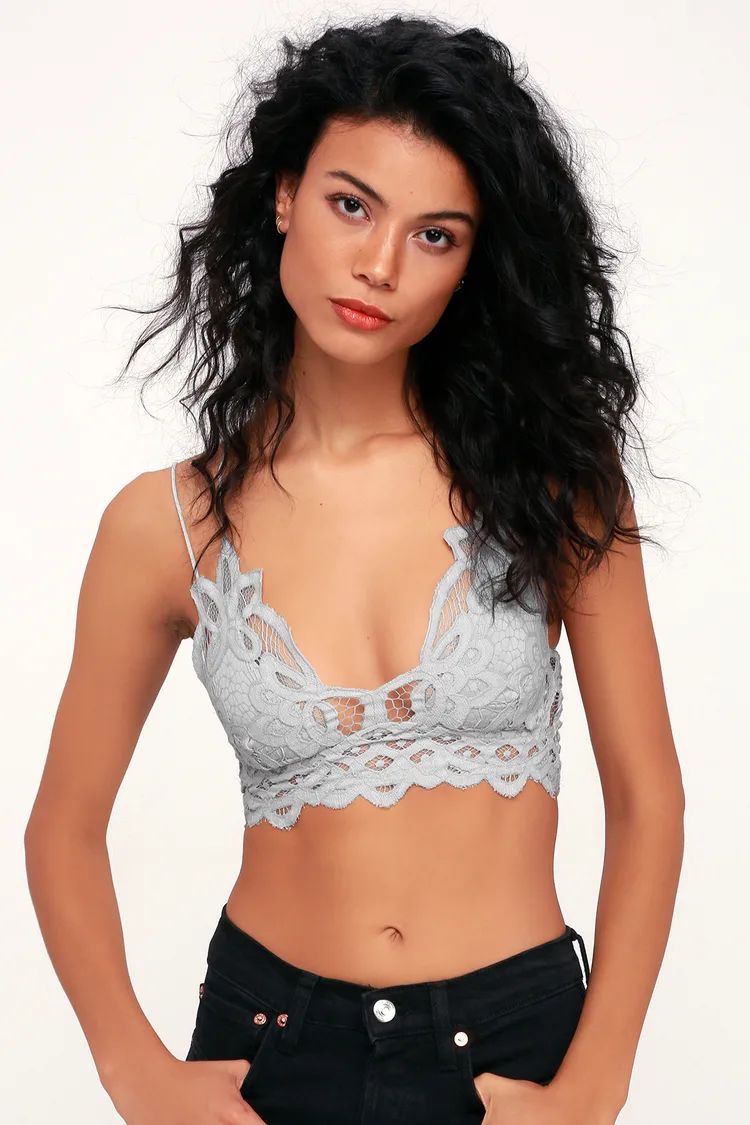 Adella Light Grey Lace Bralette | Lulus (US)