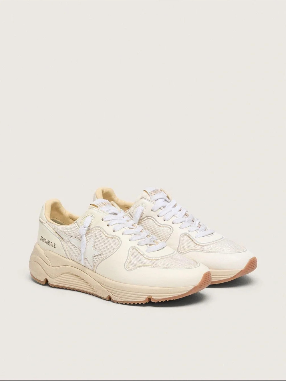 Golden Goose Cream and White Running Low-Top Sneakers | Poshmark