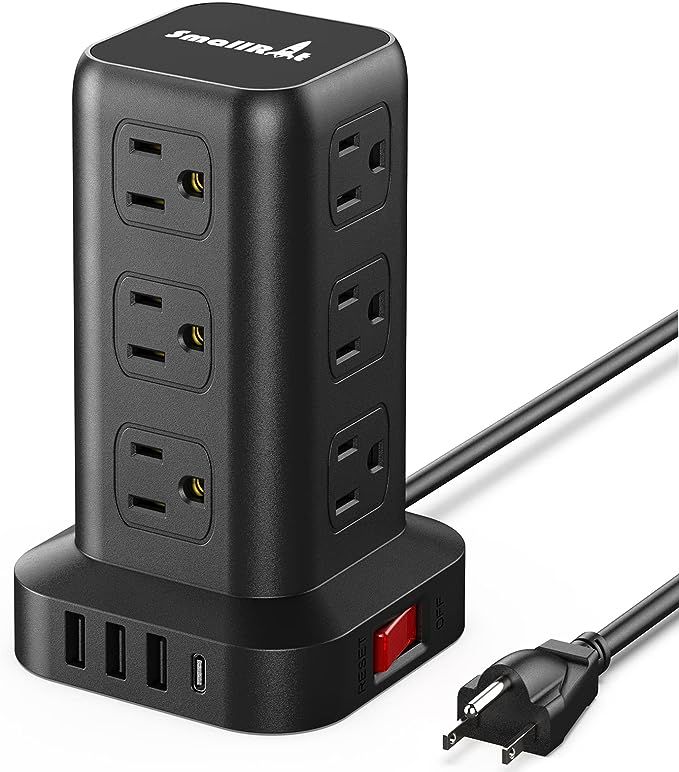 Extension Cord with Multiple Outlets Surge Protector Mini Power Strip Tower Travel 12 AC 4 USB (1... | Amazon (US)