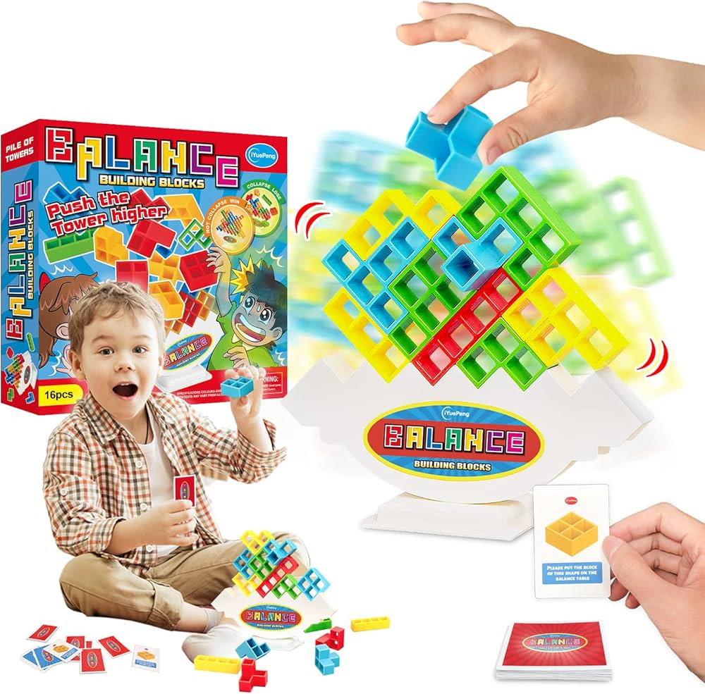 iYuePeng Board Games for Kids & Adults Tetra Tower Balance Stacking Toys Perfect for Family Games... | Amazon (US)