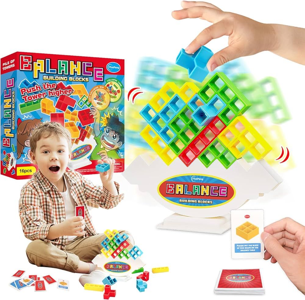 iYuePeng Board Games for Kids & Adults Tetra Tower Balance Stacking Toys Perfect for Family Games... | Amazon (US)