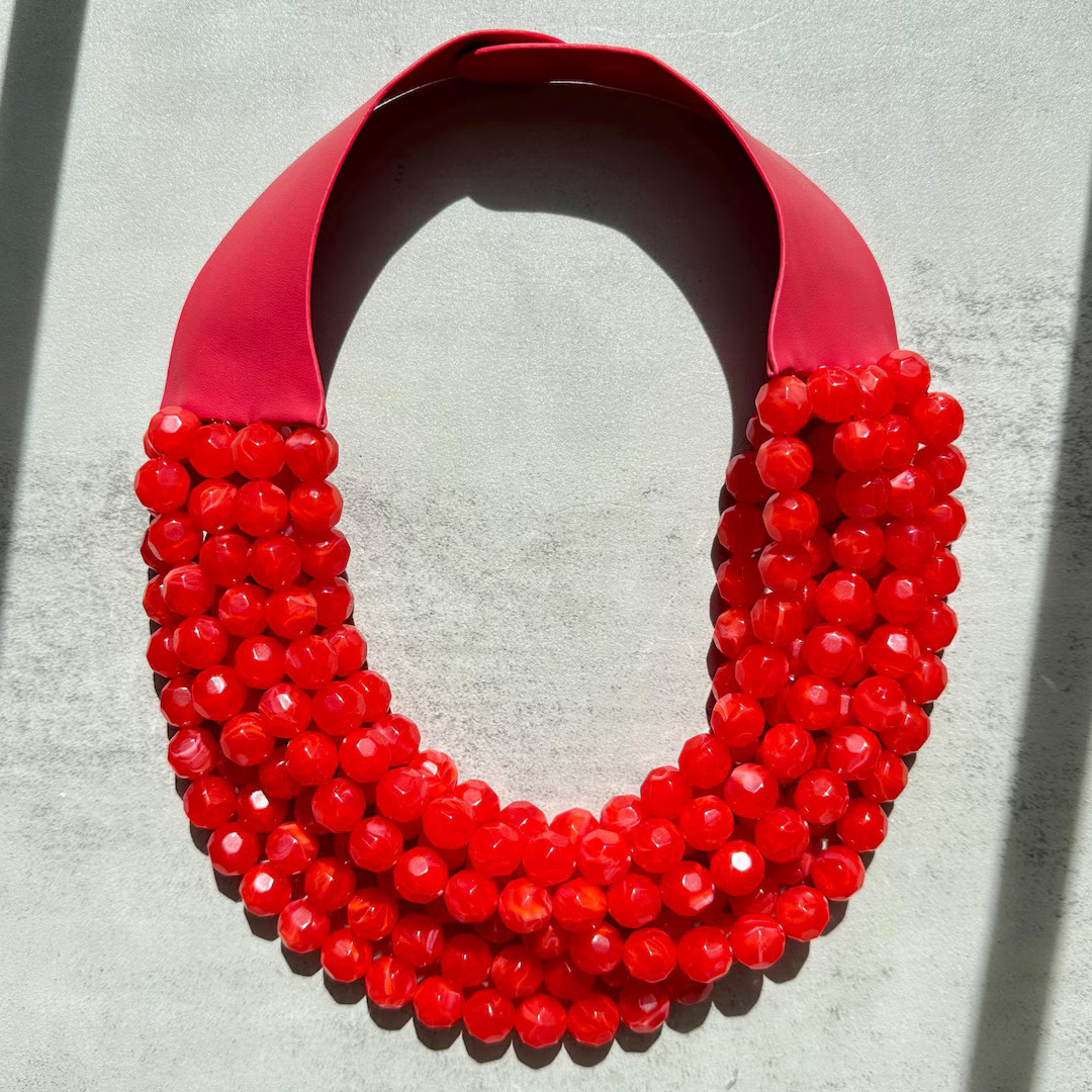 Chunky Acrylic Gem Statement Necklace: Multi-Color Beaded Magnetic Clasp | Etsy (US)