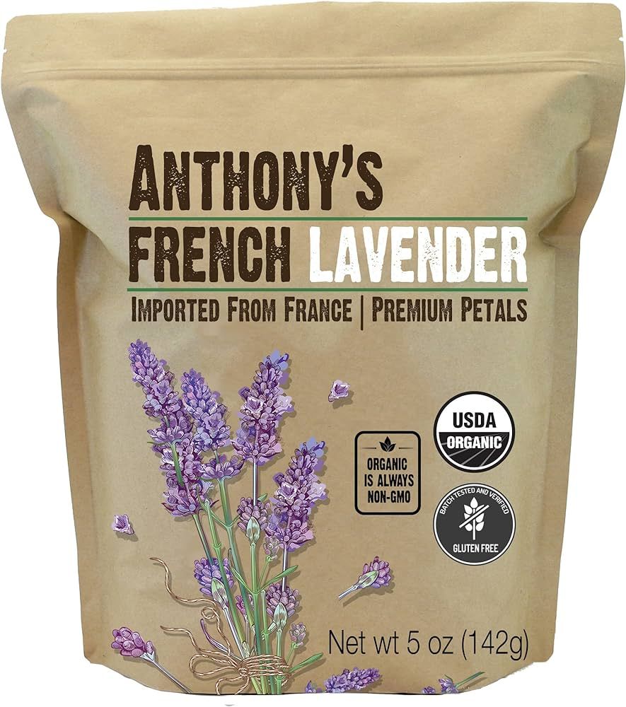 Anthony's Organic French Lavender Petals, 5 oz, Extra Grade, Dried, Gluten Free & Non GMO | Amazon (US)