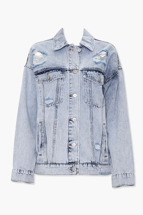 Distressed Boyfriend Denim Jacket | Forever 21 (US)