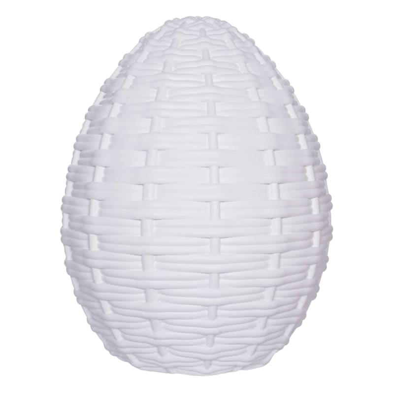 White Woven Resin Easter Egg, 24" | At Home