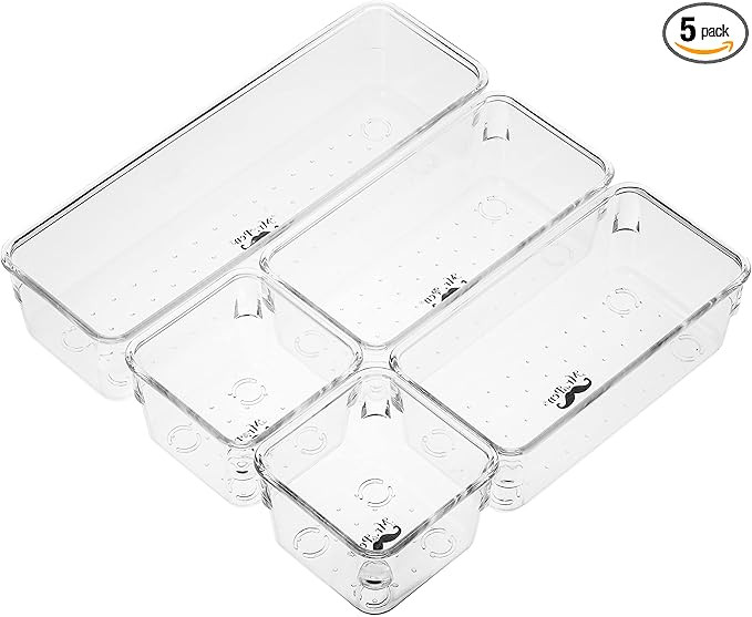 Mr. Pen- Drawer Organizers Set, 5 pcs, Clear Plastic Makeup Drawer Organizer, containers for Orga... | Amazon (US)