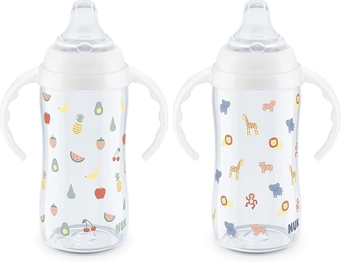 NUK Learner Cup, 8+ Months, Fun Fruits and Animals, Amazon Exclusive Collection, 10 Oz, Pack of 2... | Amazon (US)
