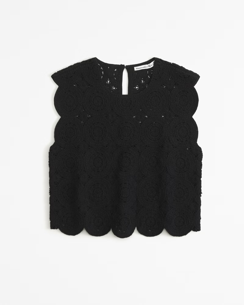 Women's Crochet-Style Mosaic Tile Shell Top | Women's Tops | Abercrombie.com | Abercrombie & Fitch (US)
