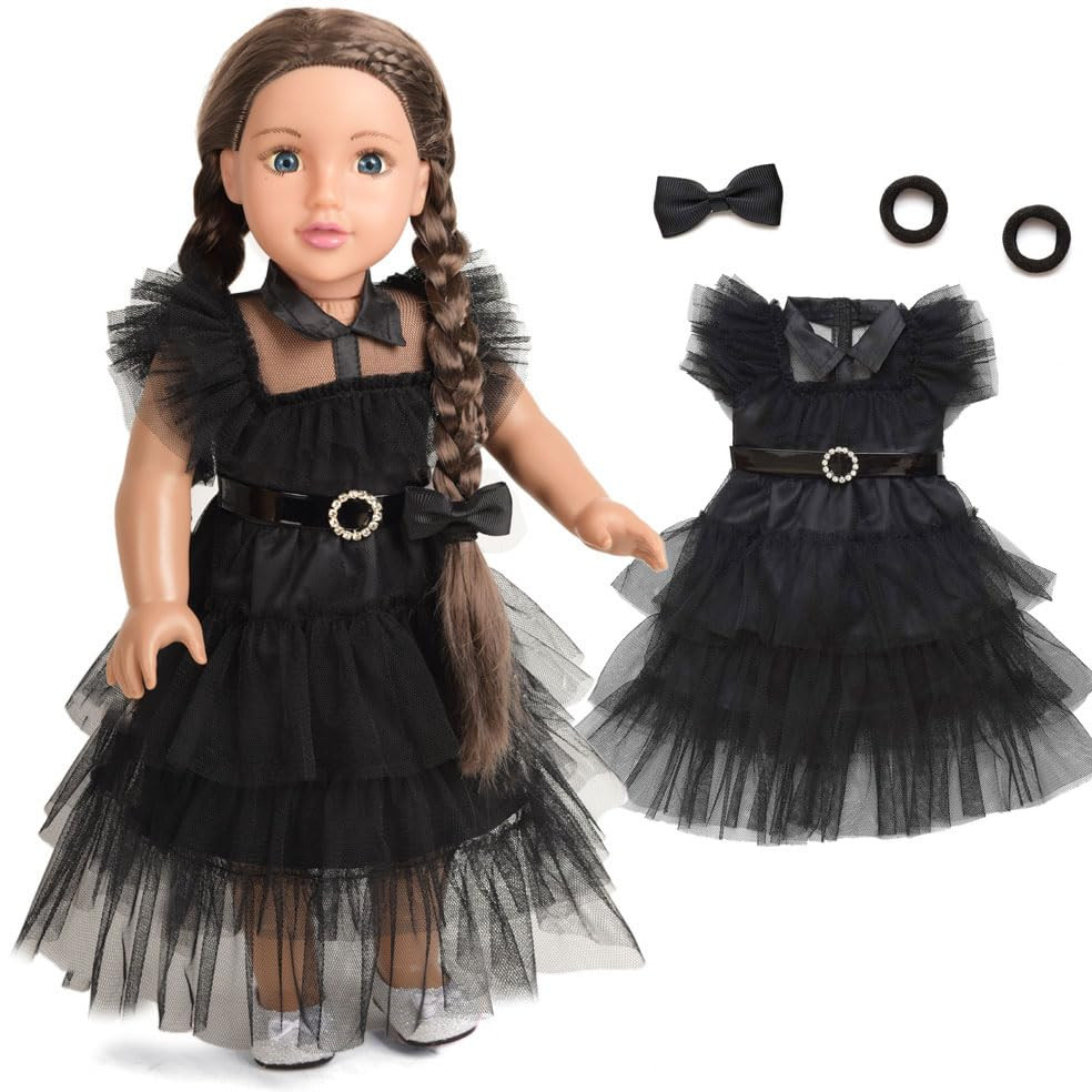 18 Inch Doll Clothes Black Party Dress Costume Accessories for 18 Inch Dolls (Doll NOT Included) | Amazon (US)