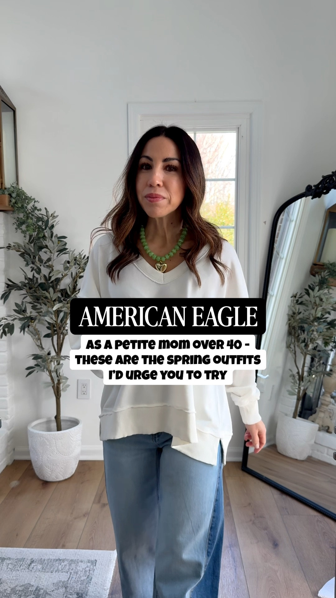 Stackable Code: tammyAE25 for 25% off sitewide @ae. New arrivals from American Eagle are so good as always. New denim styles, comfy pants and casual tops to pair with them. And I have an exclusive code you can use thru 3/30! Perfect timing for building up your casual spring wardrobe! #AEPartner #AEJeans @americaneagle

Baggy jeans 0R. Drawstring jeans Xs short. Trousers XS. Barrel pants XS. Two tone jeans 0 short. Sweatshirts small. Short sleeve sweatshirt, XS. V-neck small. ￼


#LTKSaleAlert #LTKPetite #LTKOver40