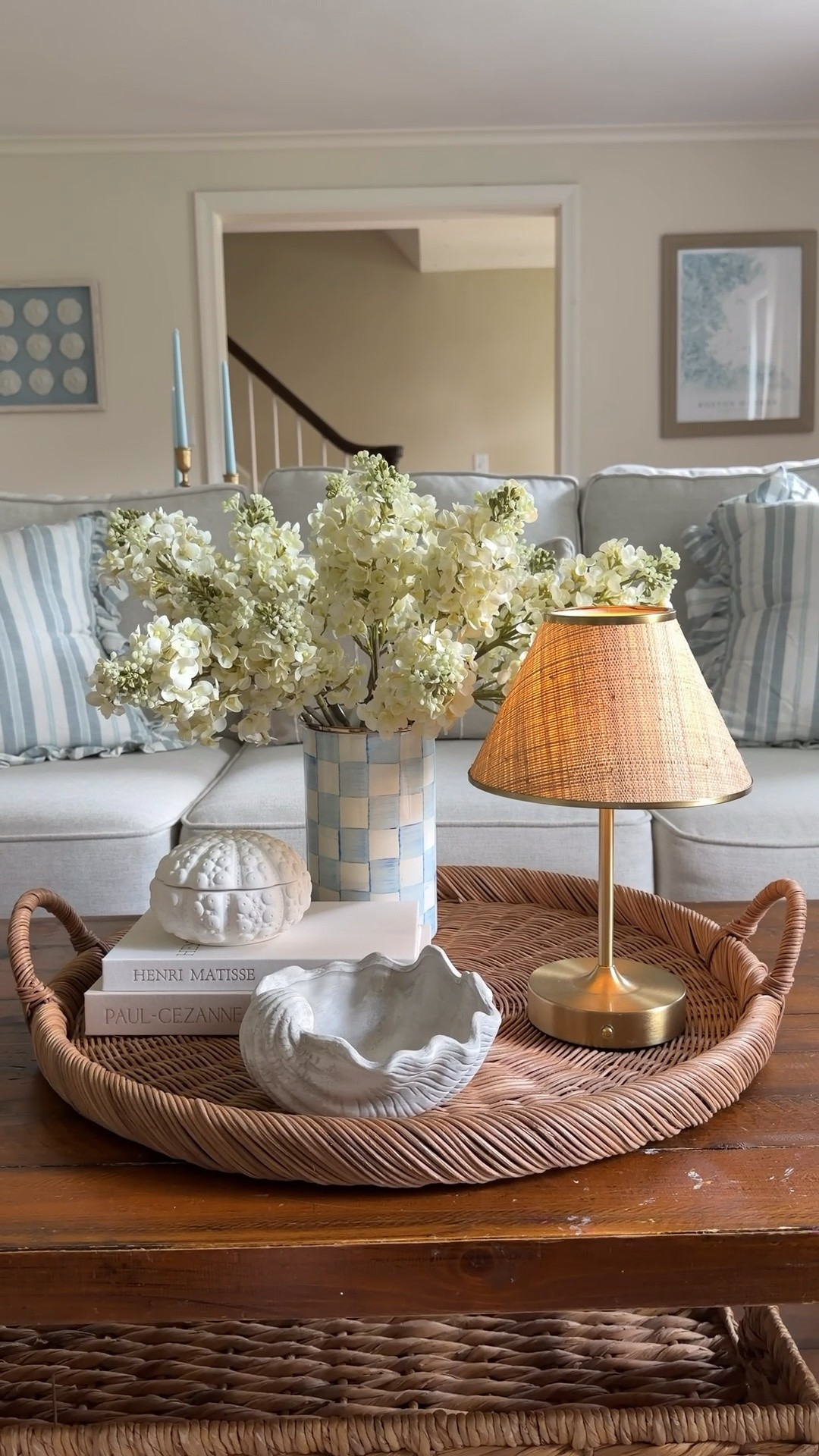 This coastal-inspired centerpiece is perfect for your coffee table or kitchen island this summer! I am obsessed with the new sky blue color from @MacKenzie-Childs and I am using the utensil holder as a vase here!

#LTKSeasonal #LTKHome