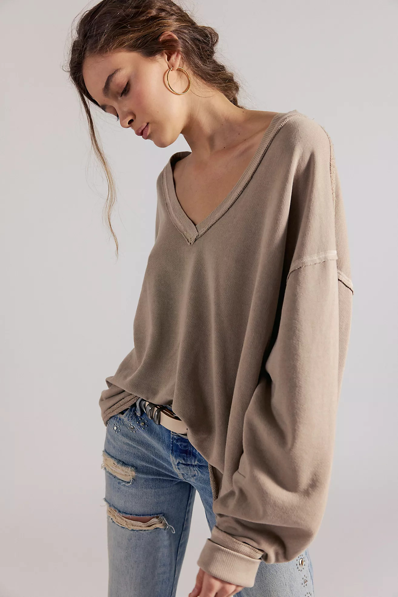 We The Free Venice V-Neck Sweatshirt | Free People (Global - UK&FR Excluded)