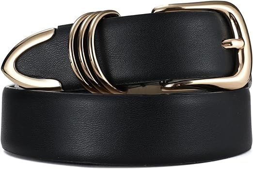 RISANTRY Women's Leather Belts for Jeans Dresses, Fashion Leather Waist Belt Fashion Ladies Belts... | Amazon (US)