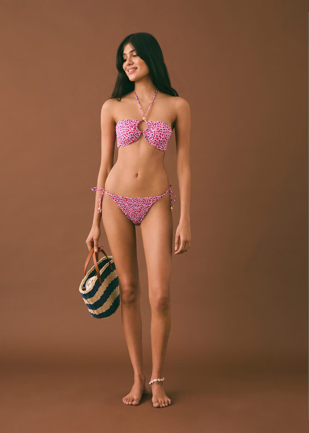 Printed bandeau bikini pastel pink - Teenage girl - M - MANGO TEEN | Mango (US/MX/AU)