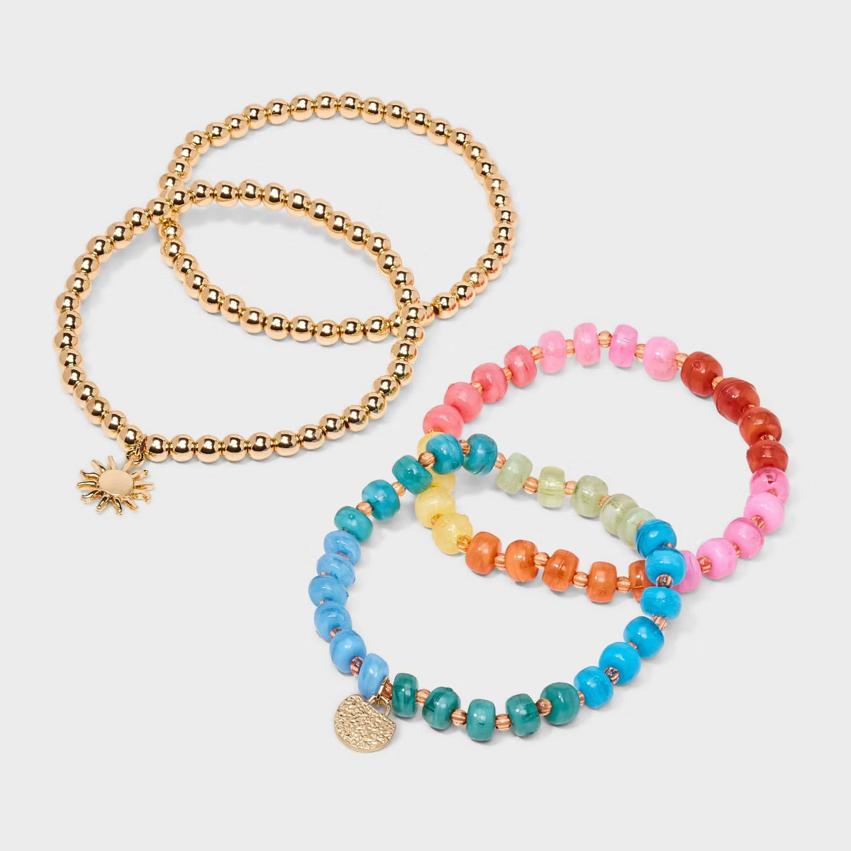 Beaded Charm Stretch Bracelet Set 4pc - Universal Thread™ | Target
