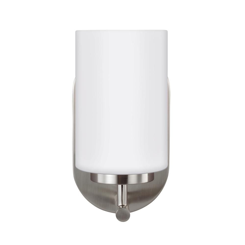 Sea Gull Lighting Oslo 1-Light Brushed Nickel Sconce | The Home Depot