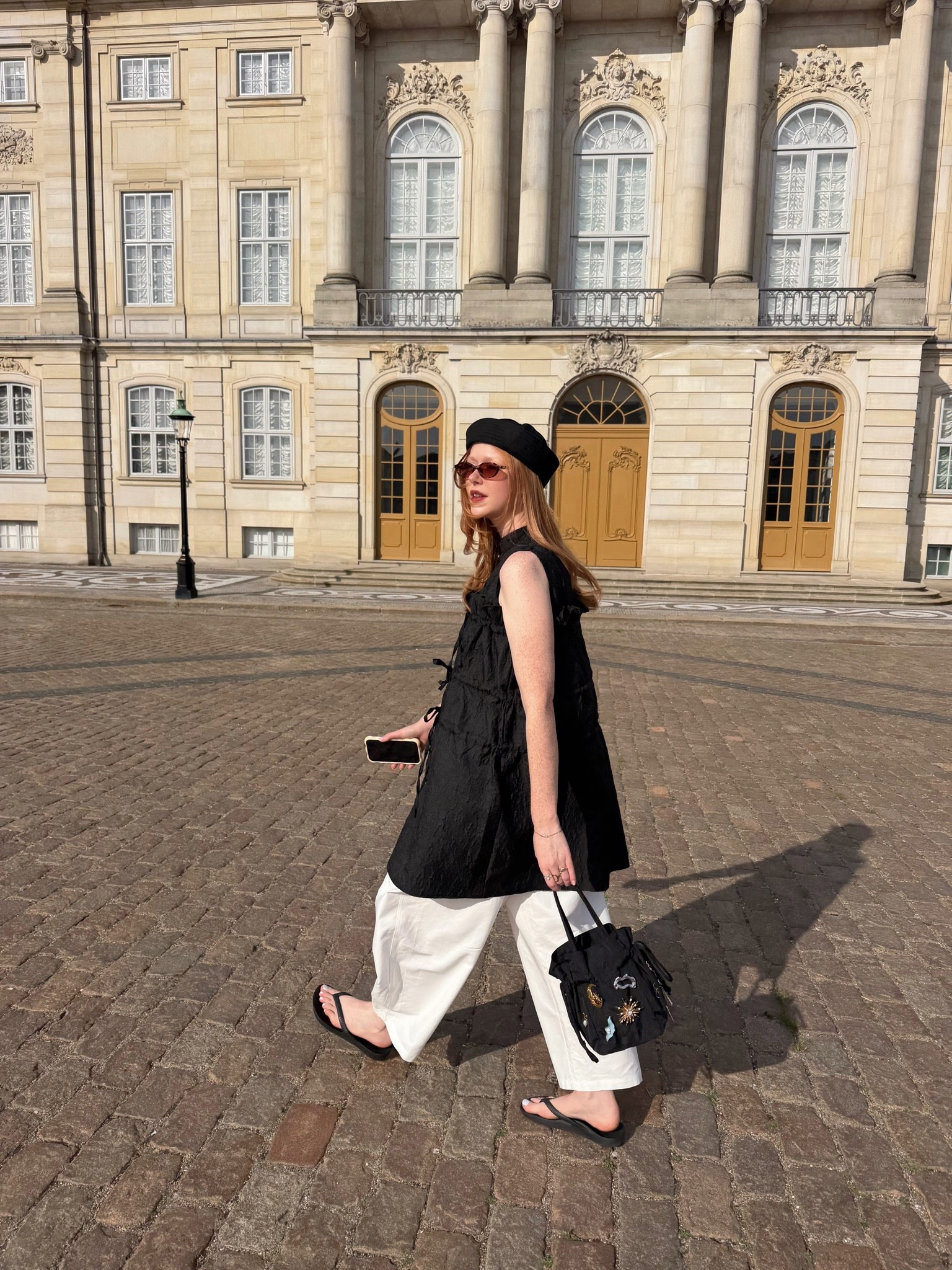 CPHFW, Copenhagen Street Style, Black Mini Dress, Summer Hat, Sailor Hat, White Trousers, Archies Flip Flops

#LTKFashionMonth #LTKsummer #LTKeurope