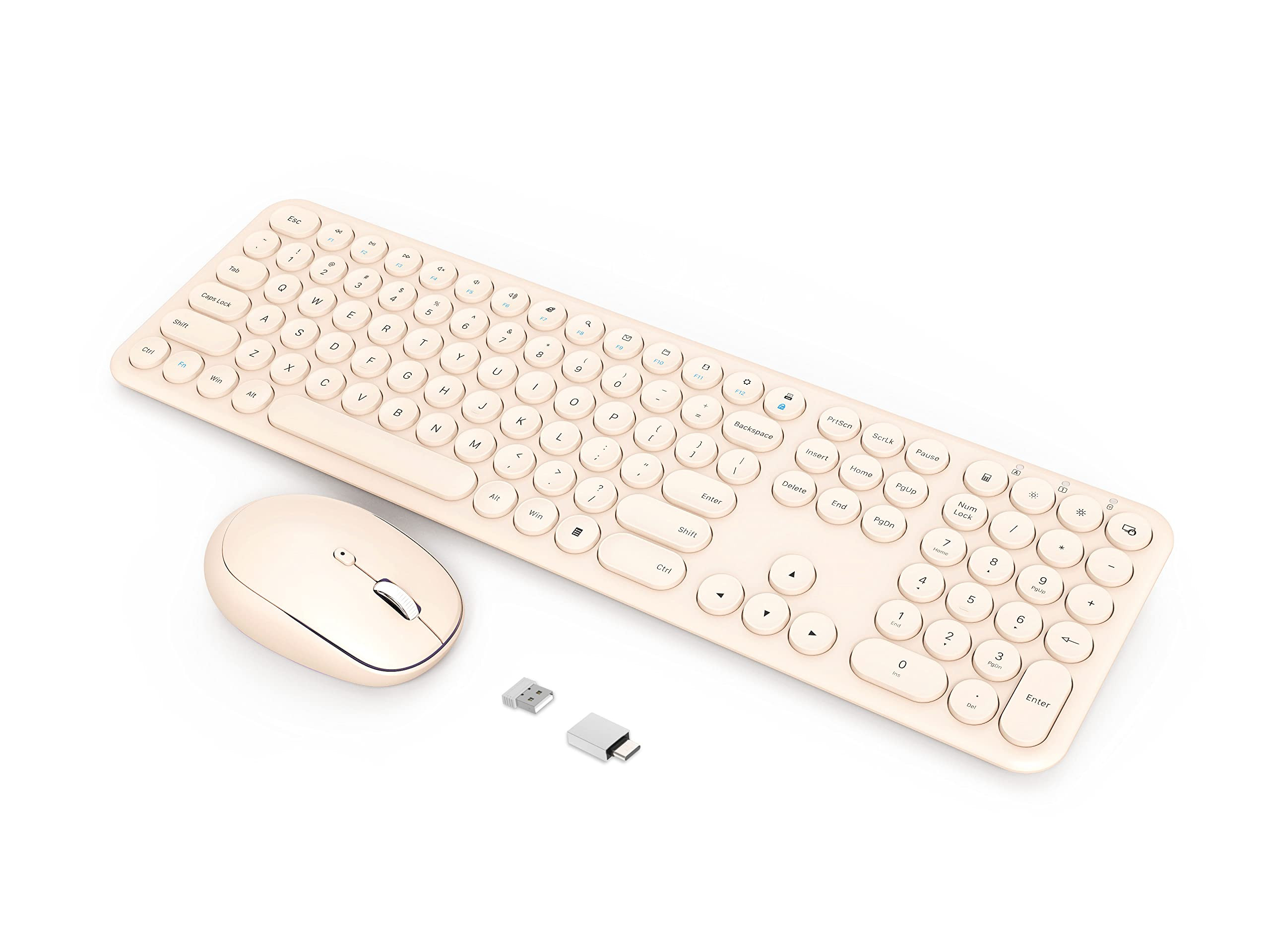 Wireless Keyboard Mouse Combo, 2.4Ghz Aesthetic Quiet Keyboard and Mouse Wireless, 110 Keys Full ... | Amazon (US)