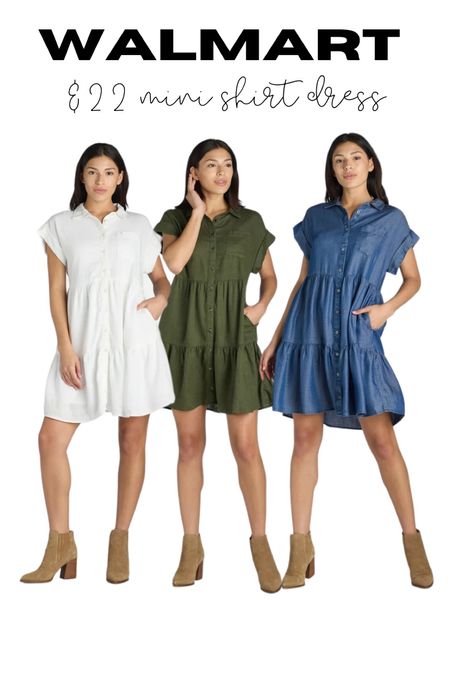 The cutest new mini shirt dresses from Walmart! 

#LTKStyleTip #LTKFindsUnder50 #LTKxWalmart