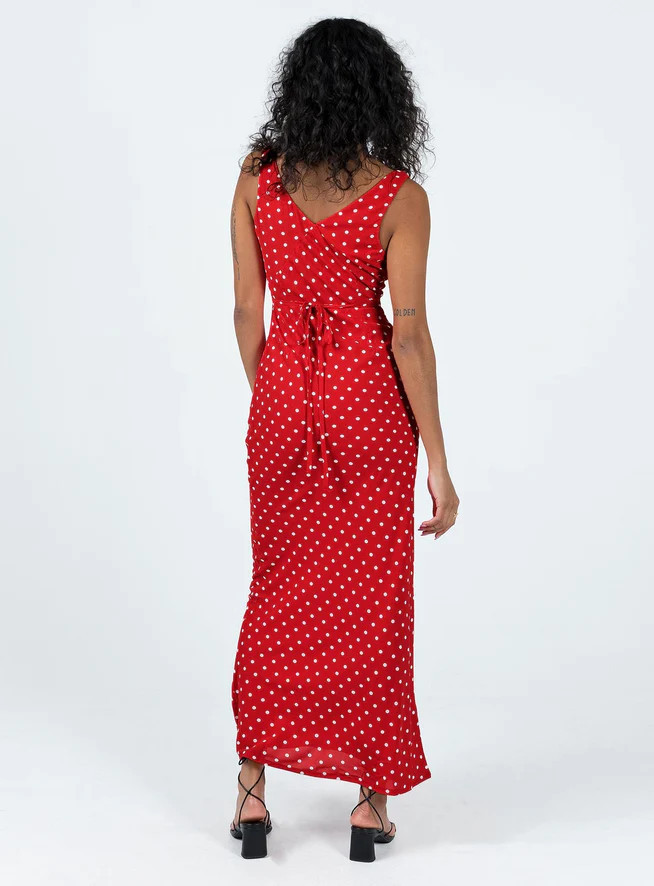 Nellie Maxi Dress Red Polka Dot | Princess Polly AU
