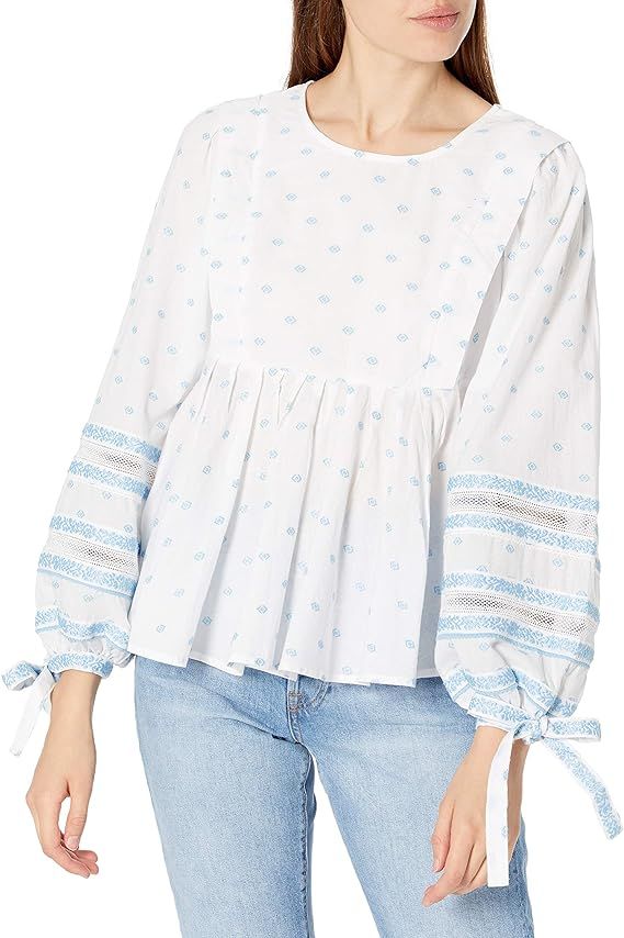 Ella Moss Women's Waverly Puff Long Sleeve Babydoll Style Top | Amazon (US)