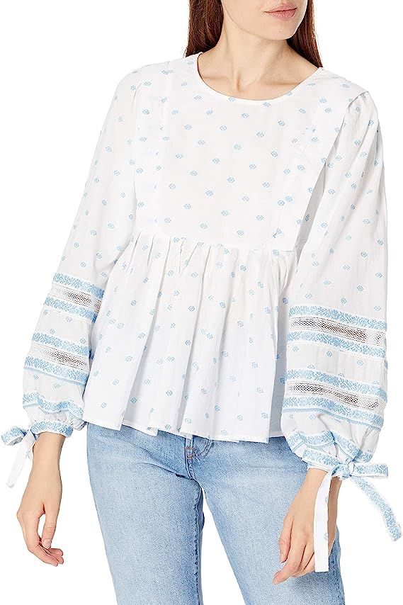 Ella Moss Women's Waverly Puff Long Sleeve Babydoll Style Top | Amazon (US)