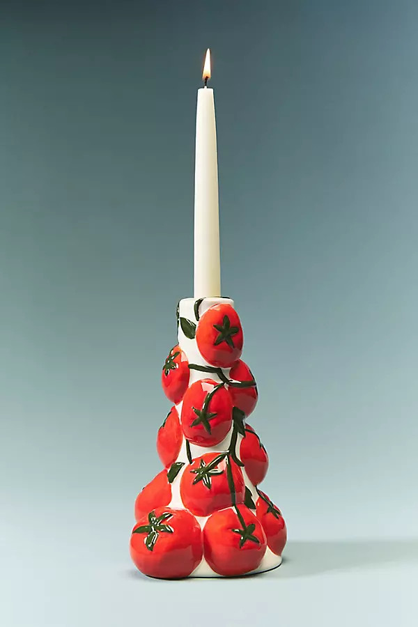 Damson Madder Stoneware Tomato Candle Holder | Anthropologie (US)