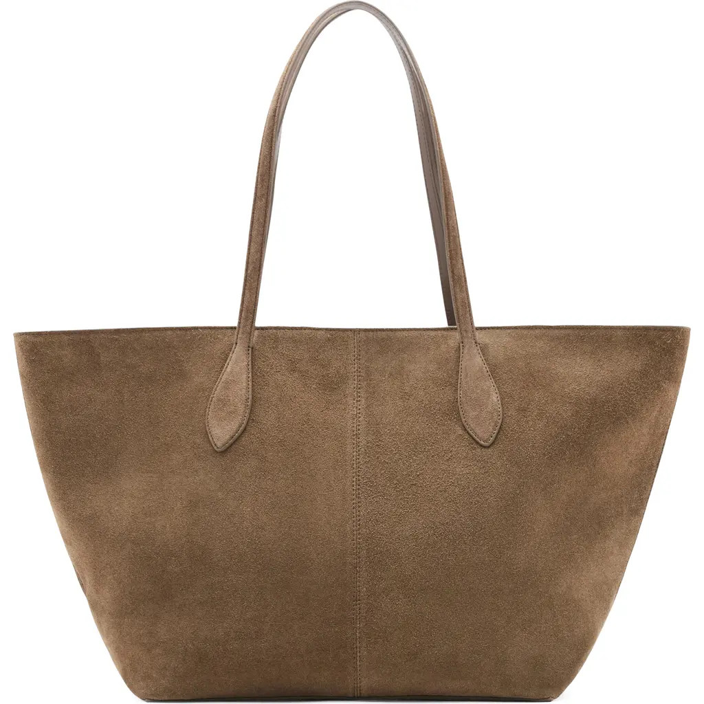 MANGO Suede Shopper Bag in Medium Brown at Nordstrom | Nordstrom