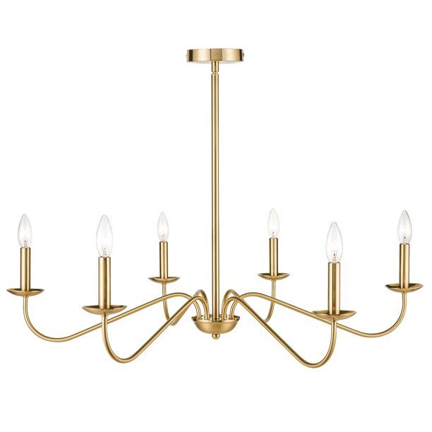 Light Society Fyfe Chandelier in Brushed Brass - Walmart.com | Walmart (US)