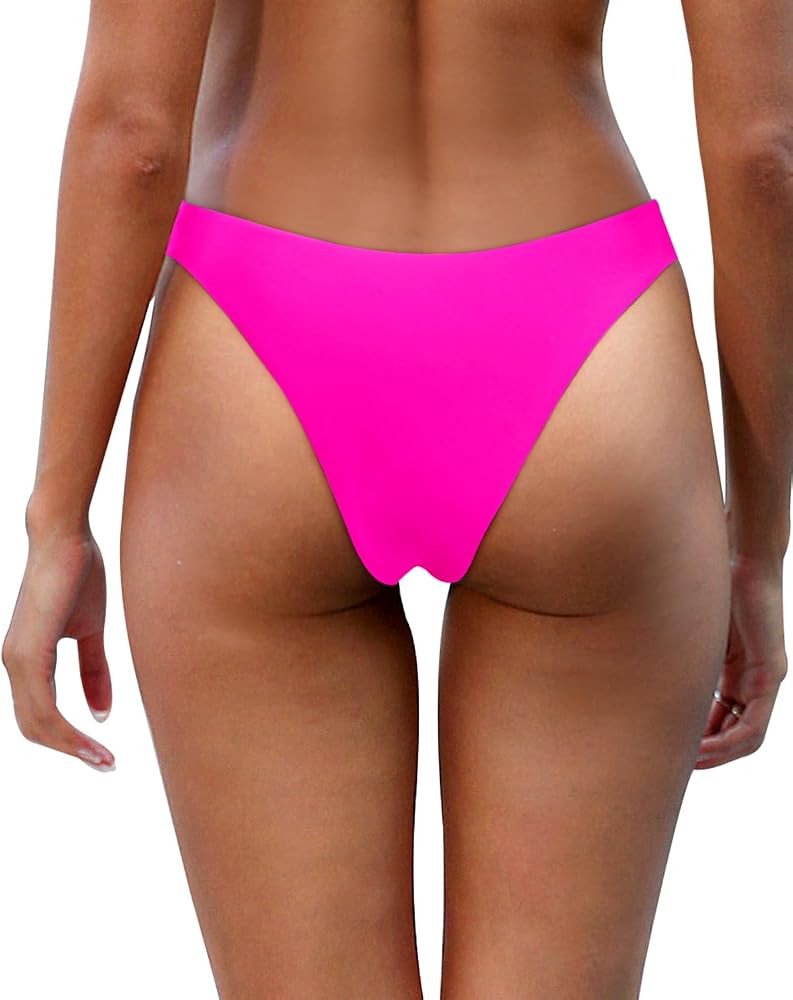 Aqua Eve Women Cheeky Bikini Bottom Brazilian High Cut Swim Bottom Low Rise Bathing Suit Bottom | Amazon (US)