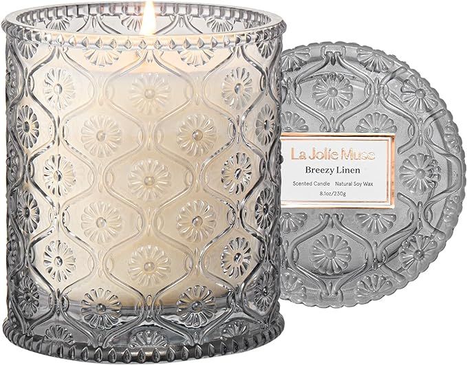 LA JOLIE MUSE Scented Candle, Candles for Home Scented, Linen Scented Candle, 8 oz 50 Hours Burn,... | Amazon (US)