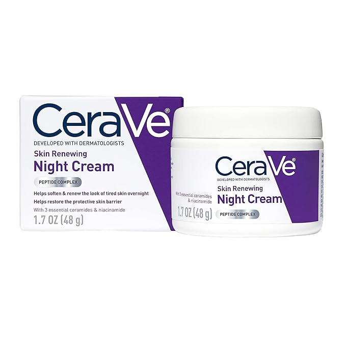 CeraVe Skin Renewing Night Cream, Niacinamide, Peptide Complex, and Hyaluronic Acid Moisturizer f... | Amazon (US)