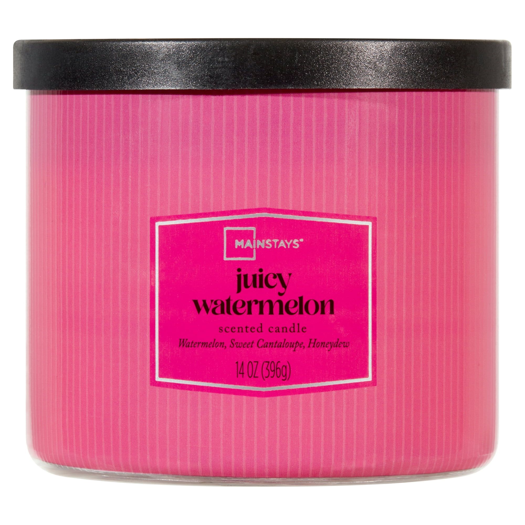Mainstays 3-Wick Textured Wrapped Juicy Watermelon Scented Candle, 14 oz | Walmart (US)