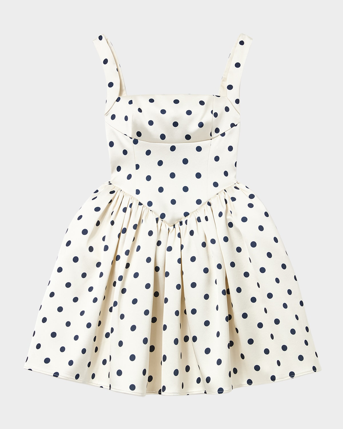 Polka Dot Satin Mini Dress | Neiman Marcus