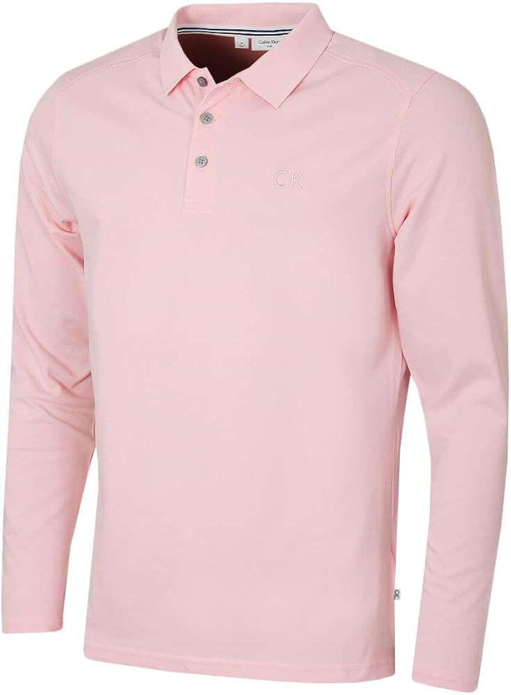Calvin Klein Men's Long Sleeve Stretch Campus Golf Polo Shirt | Amazon (US)