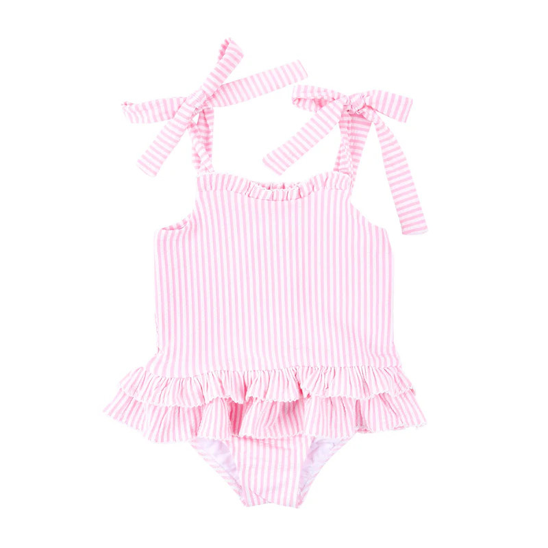 Santorini Pink Stripe One Piece Swimsuit | Classic Whimsy