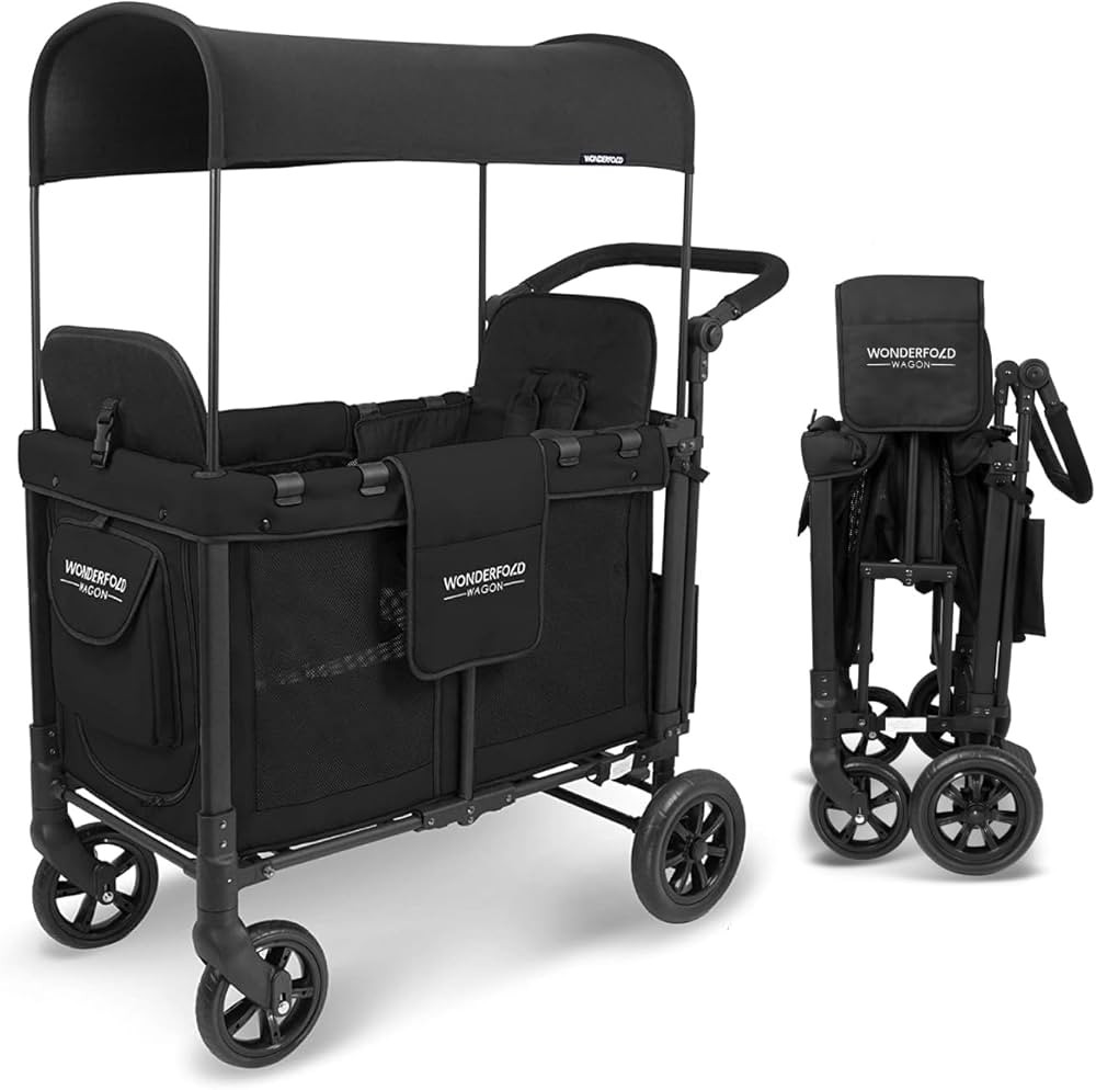 WONDERFOLD W2 Original Double Stroller Wagon Featuring 2 High Face-to-Face Seats with 5-Point Har... | Amazon (US)