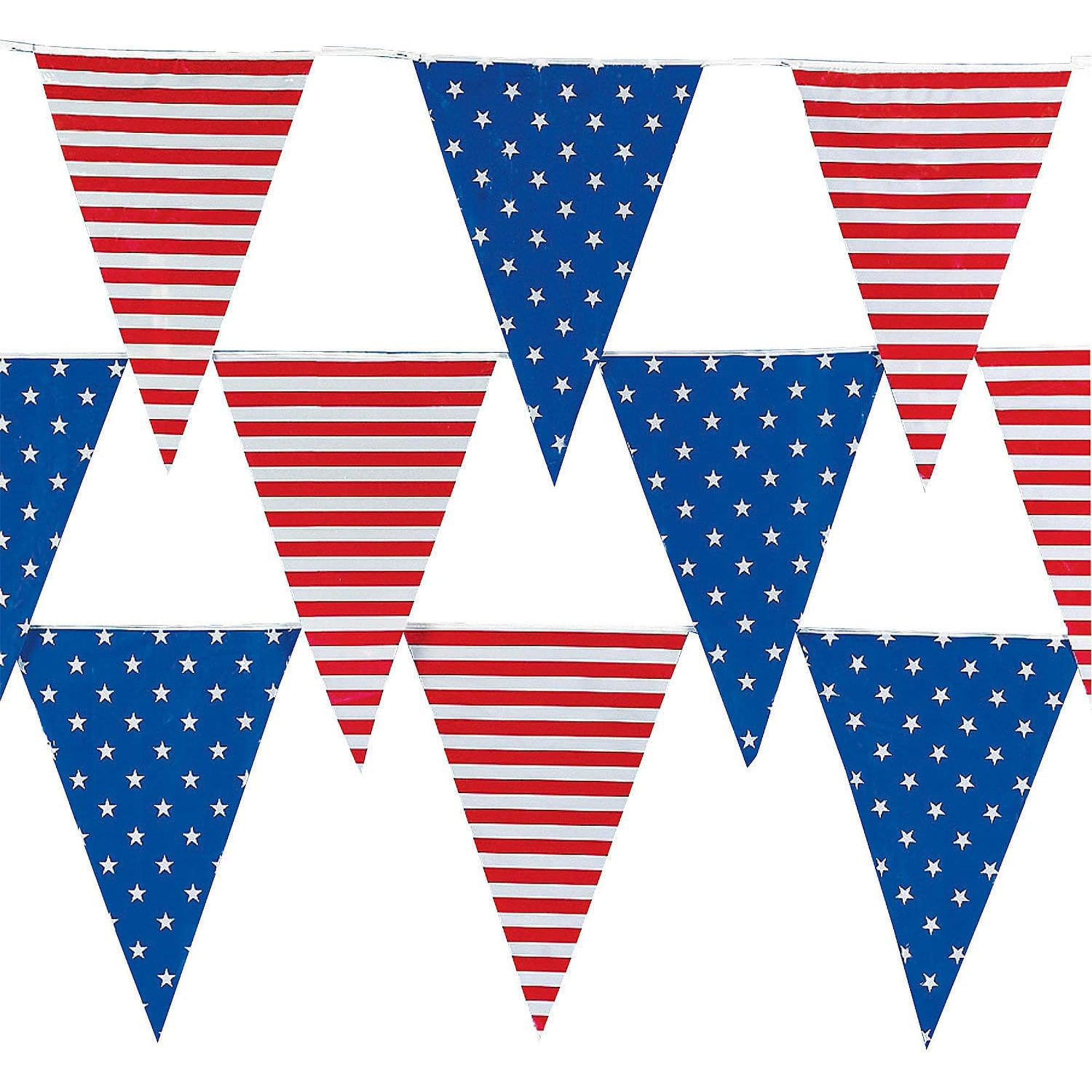 100 Ft. x 18" Stars & Stripes Patriotic USA Plastic Pennant Hanging Banner Decoration, Great for ... | Amazon (US)