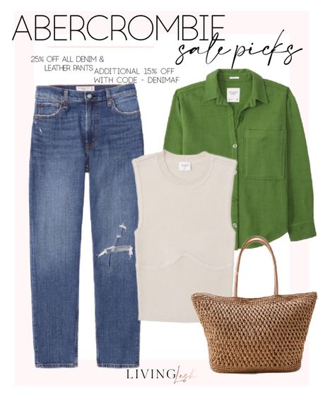 Abercrombie | Abercrombie Sale | Jean Outfit | Green Top | Button Down Outfit | Relax Outfit

#LTKSale #LTKfit #LTKsalealert