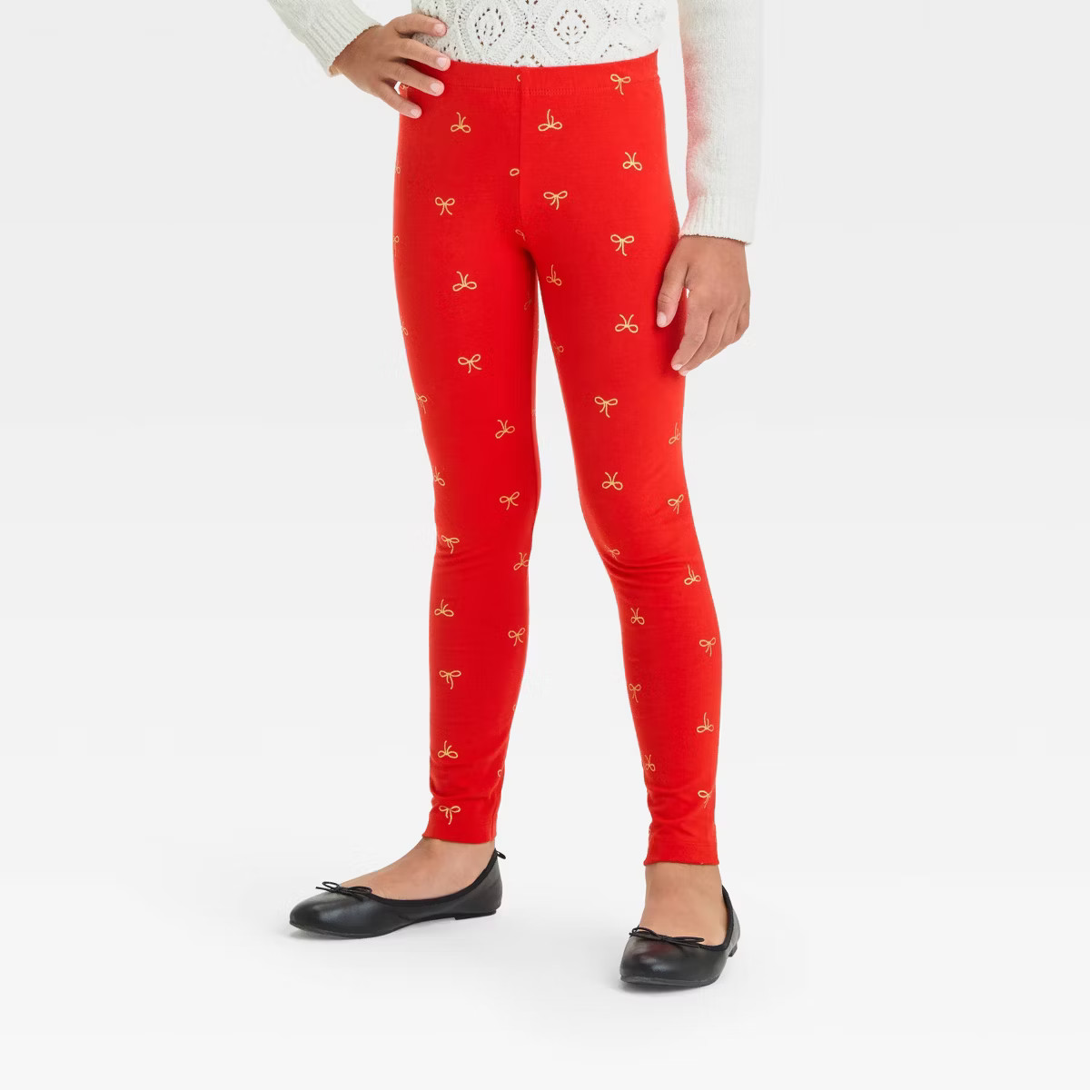 Girls' 'Bows' Leggings - Cat & Jack™ Dark Red | Target