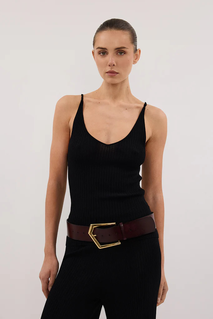 JOY BLACK TWIST KNIT TANK | DISSH