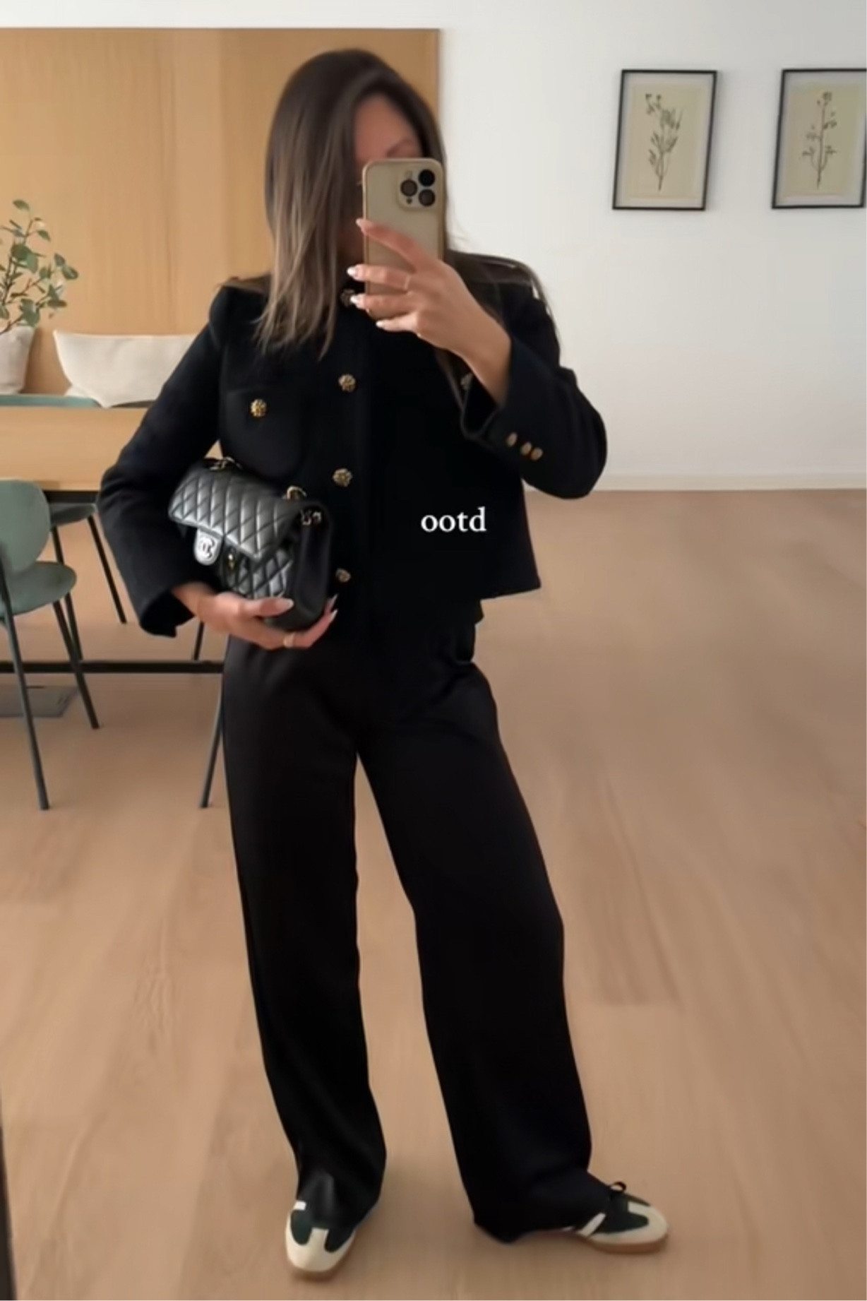Satin pants, silk pants, all black look, black jacket, adidas samba, blazer look, office look, casual feminine look, elegant look, 