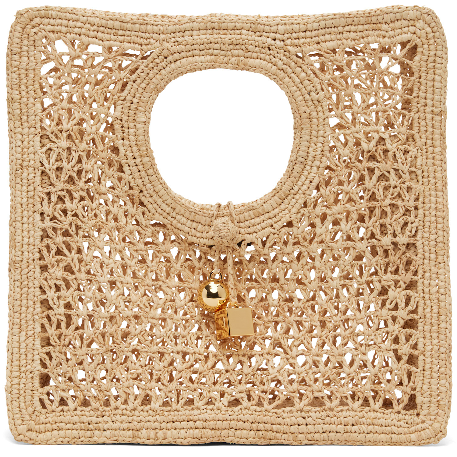 JACQUEMUS Beige La Croisière 'The Spiaggia small square' Tote | SSENSE